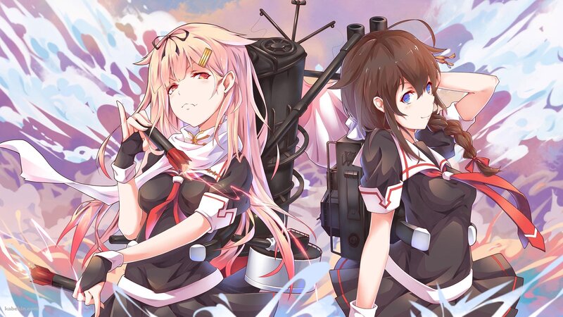Two Anime Girls with Guns — Pink