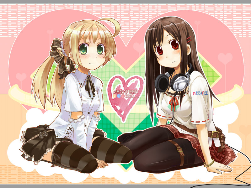 Two anime girls with headphones