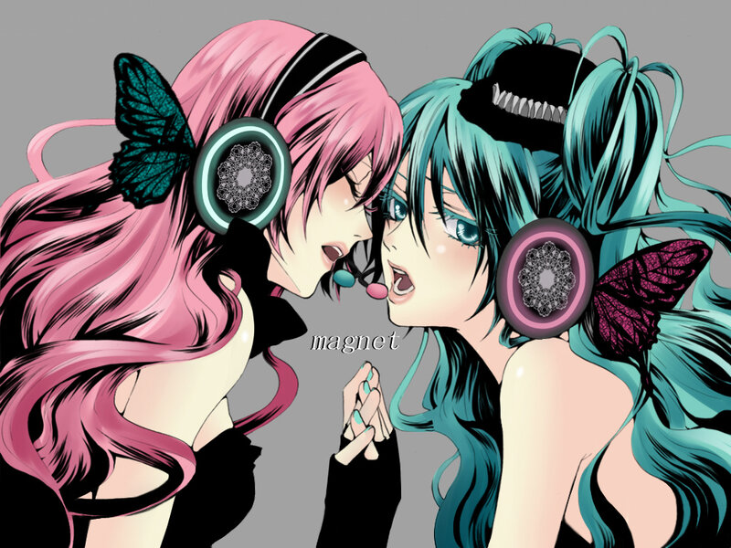 two anime girls with headphones