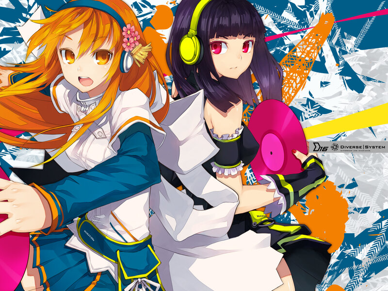 Two anime girls with headphones