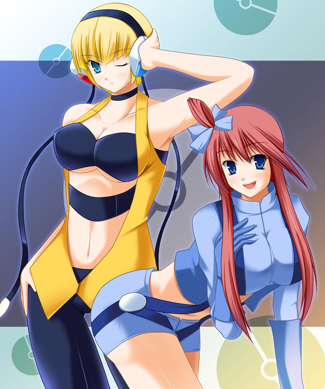 Two anime girls with headphones