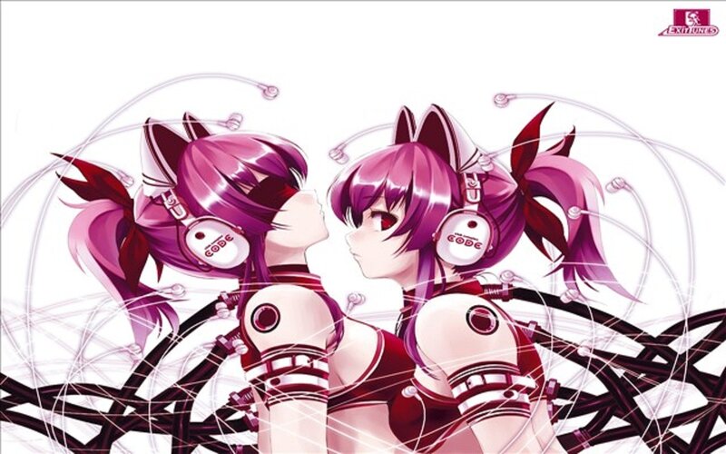 two anime girls with headphones