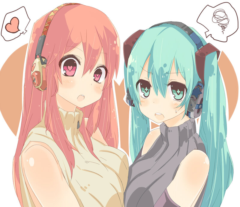 Two anime girls with headphones