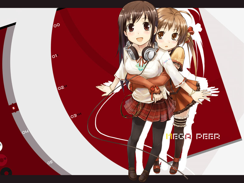 Two anime girls with headphones