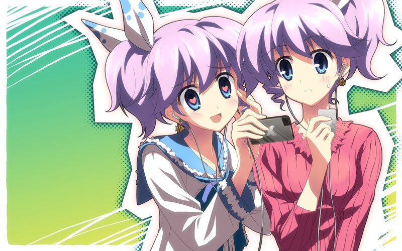 Two anime girls with headphones