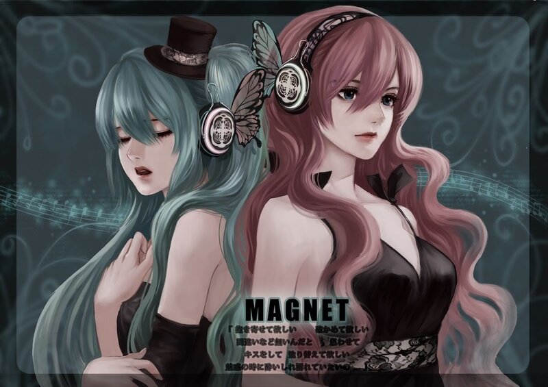 Two anime girls with headphones