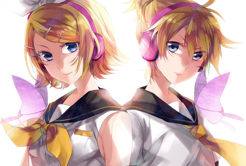 Two anime girls with headphones