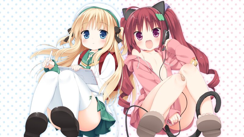 Two anime girls with headphones