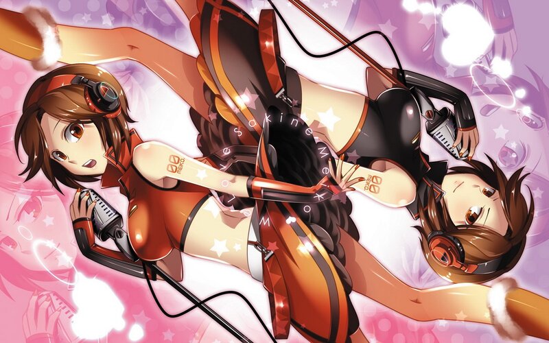 Two anime girls with headphones