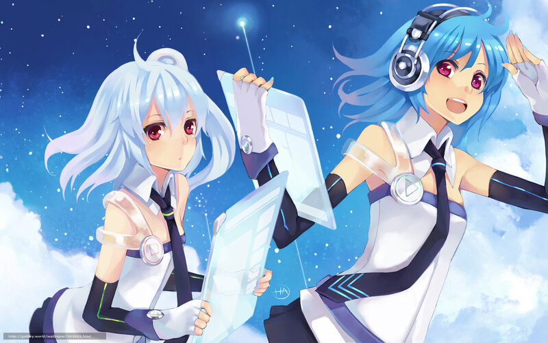 Two anime girls with headphones