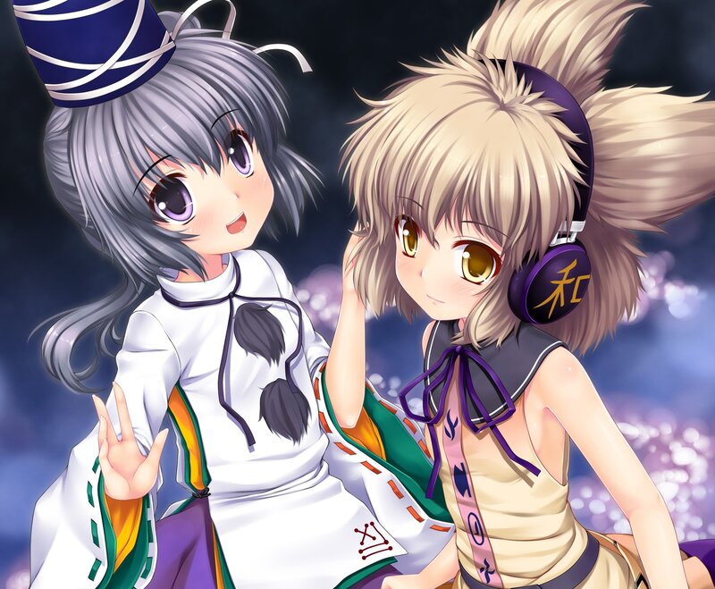 two anime girls with headphones
