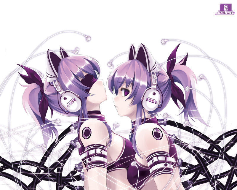Two anime girls with headphones