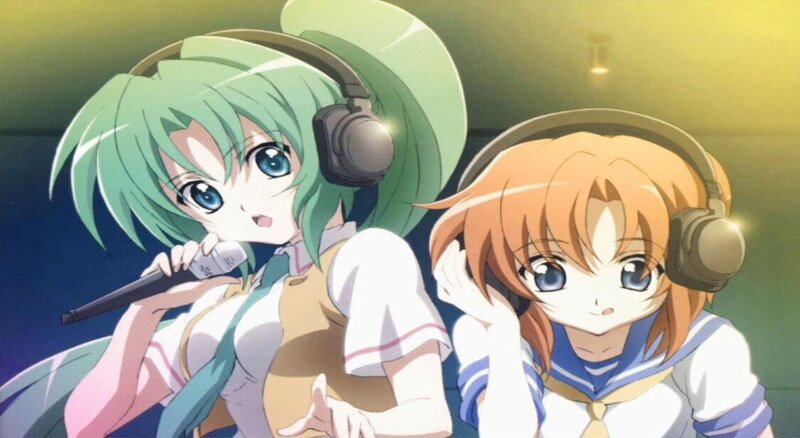 Two anime girls with headphones