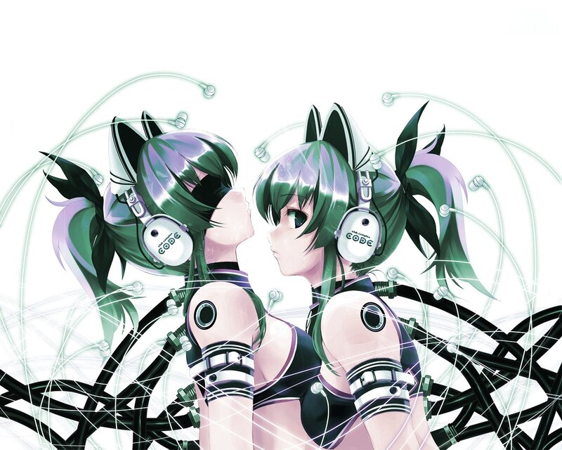two anime girls with headphones