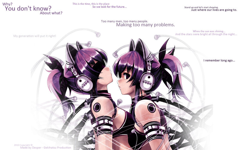 Two anime girls with headphones