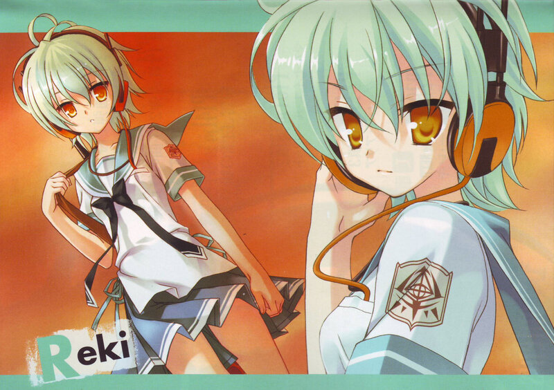Two Anime Girls with Headphones — Green