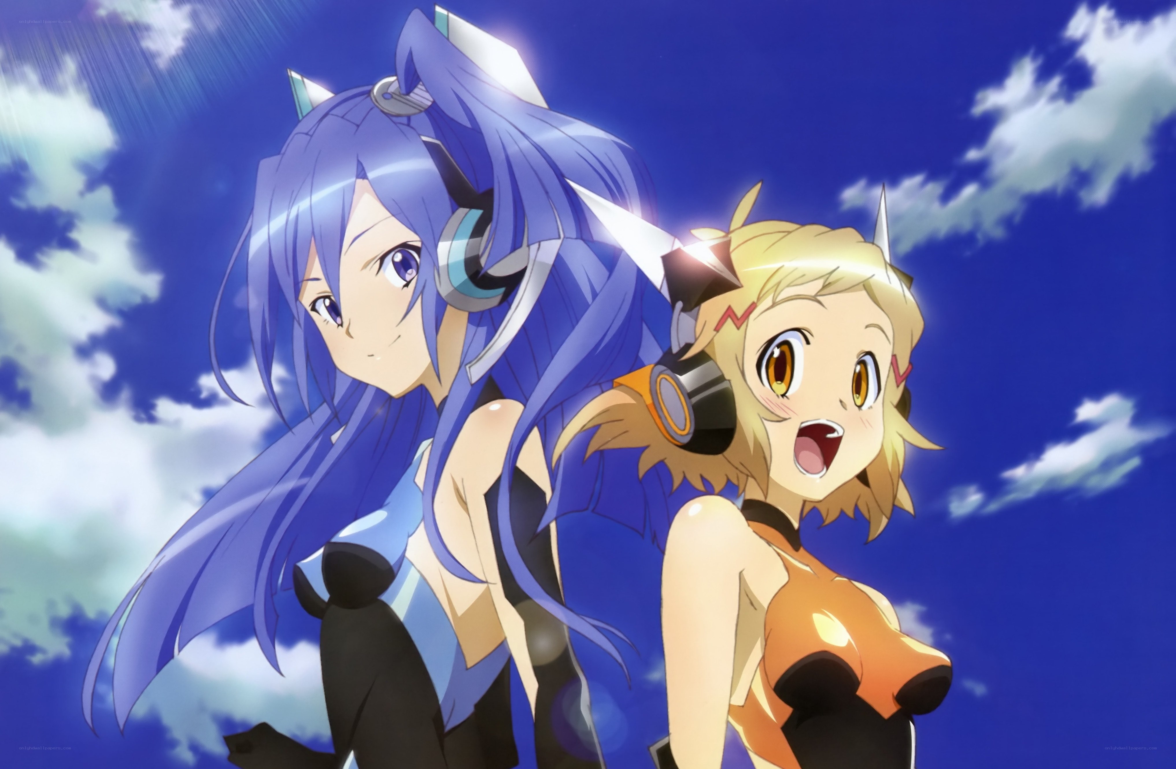 two anime girls with headphones