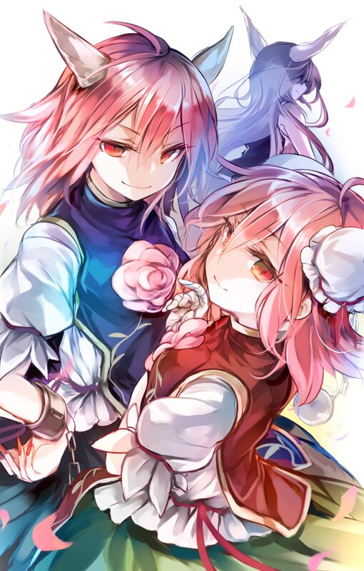 Two Anime Girls with Horns — Pink