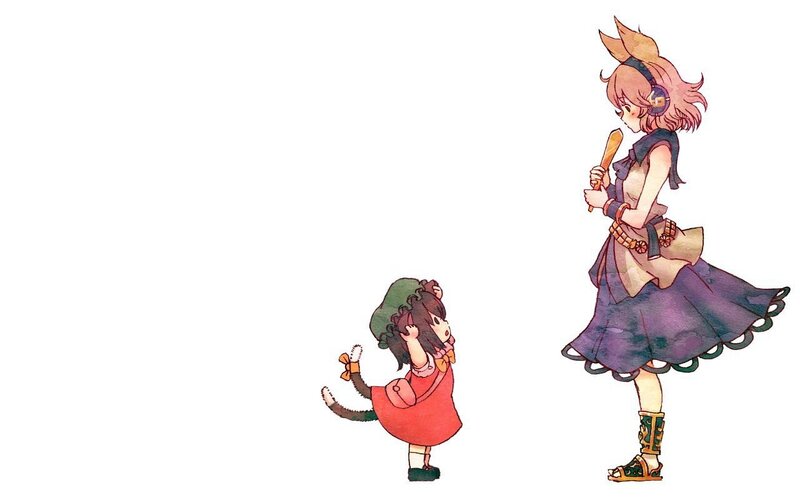 Two anime girls with instruments