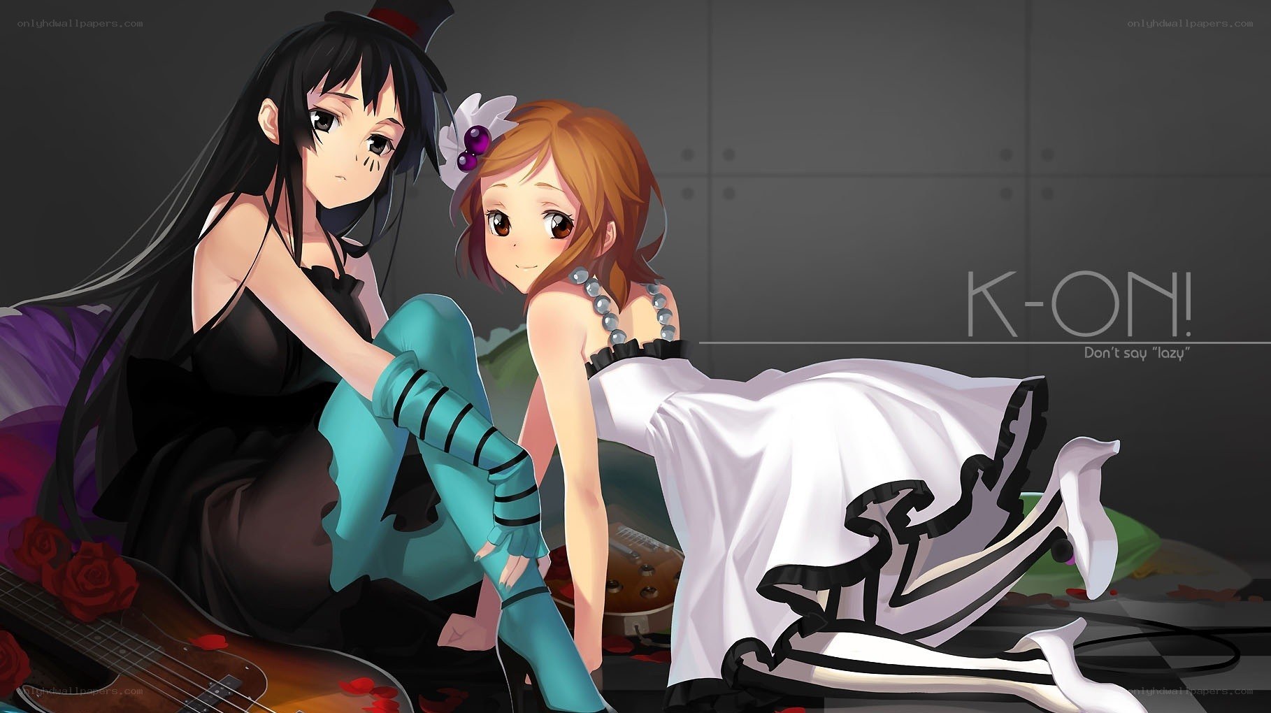 Two anime girls with instruments