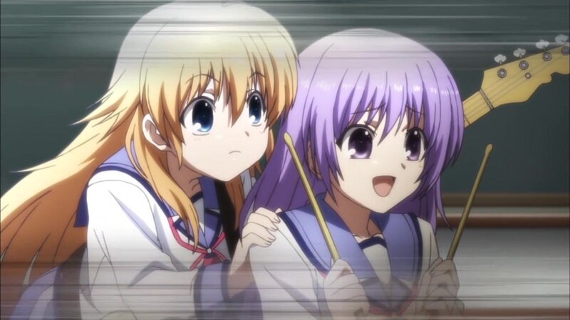 Two Anime Girls with Instruments — Purple