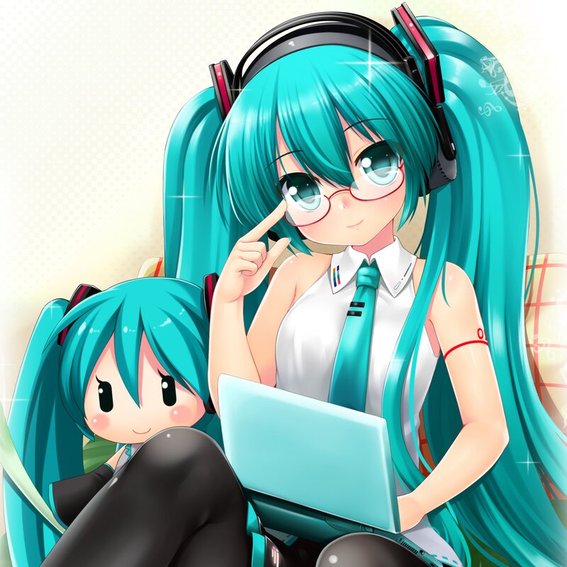 Two Anime Girls with Laptops