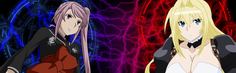 Two anime girls with magical backgrounds