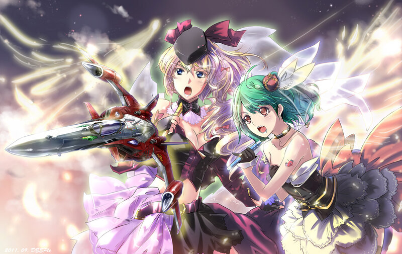 Two Anime Girls with Mechs