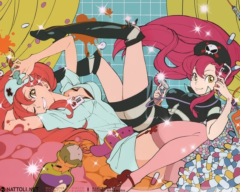 Two anime girls with medical themes