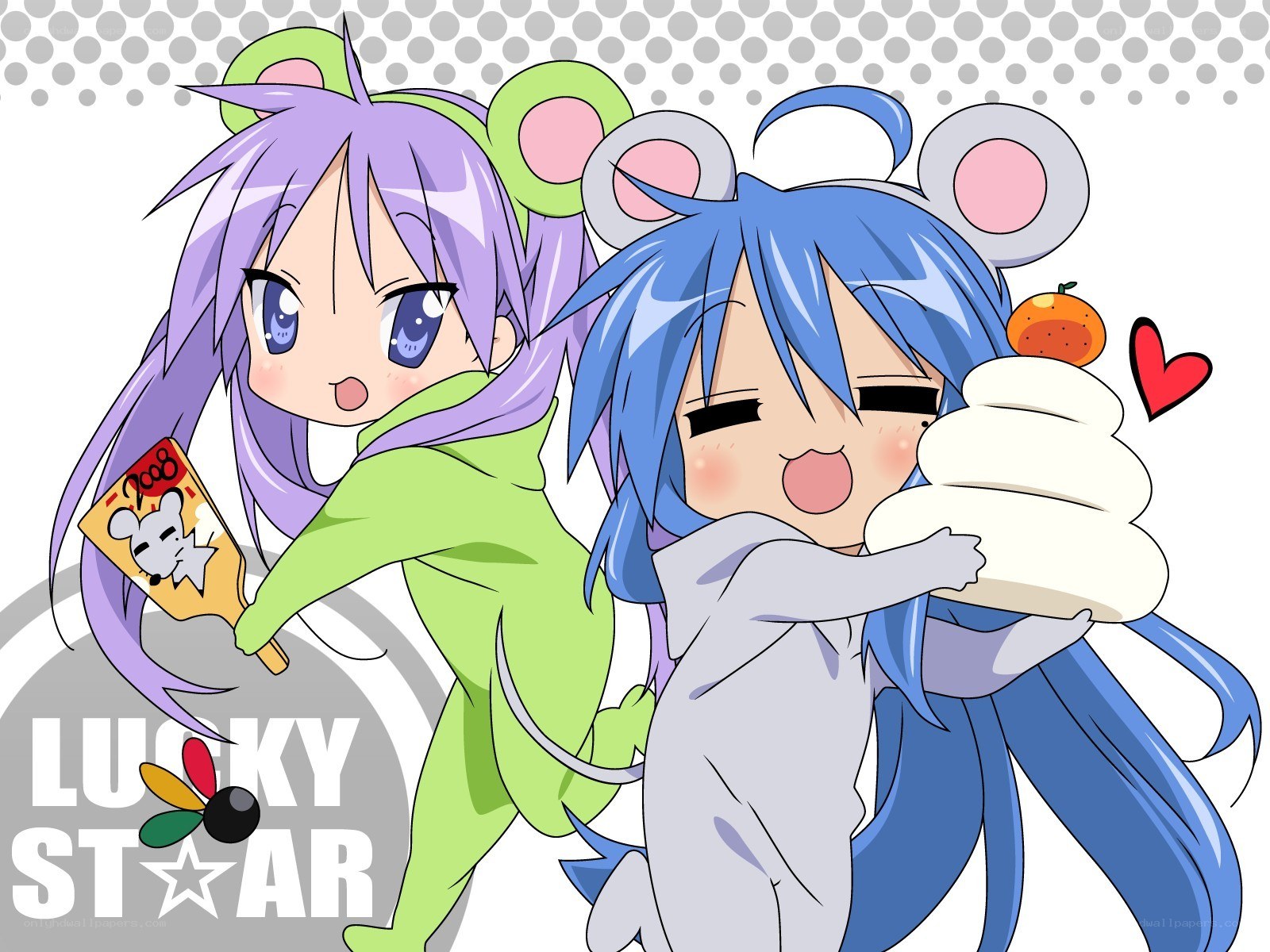 Two anime girls with mouse ears