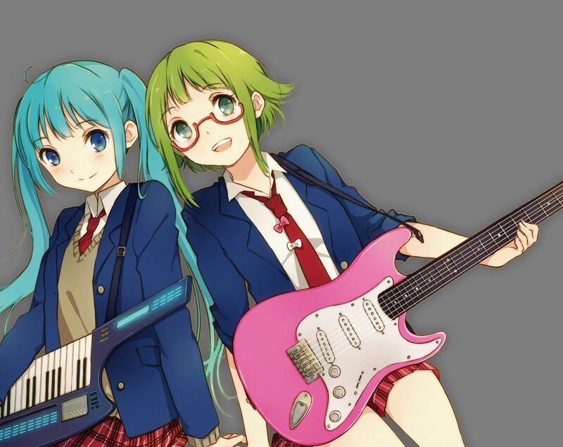 Two anime girls with musical instruments