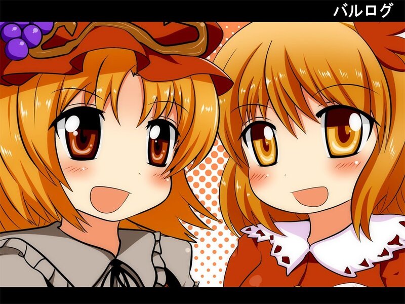 Two anime girls with orange hair
