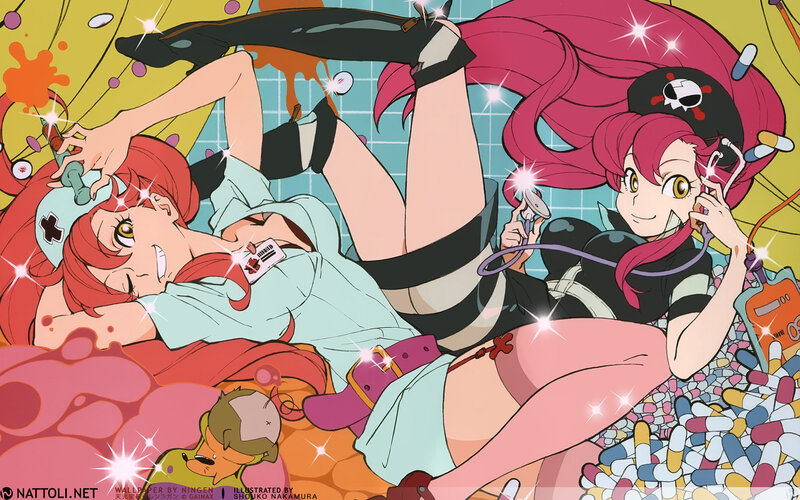 Two Anime Girls with Pills — Pink