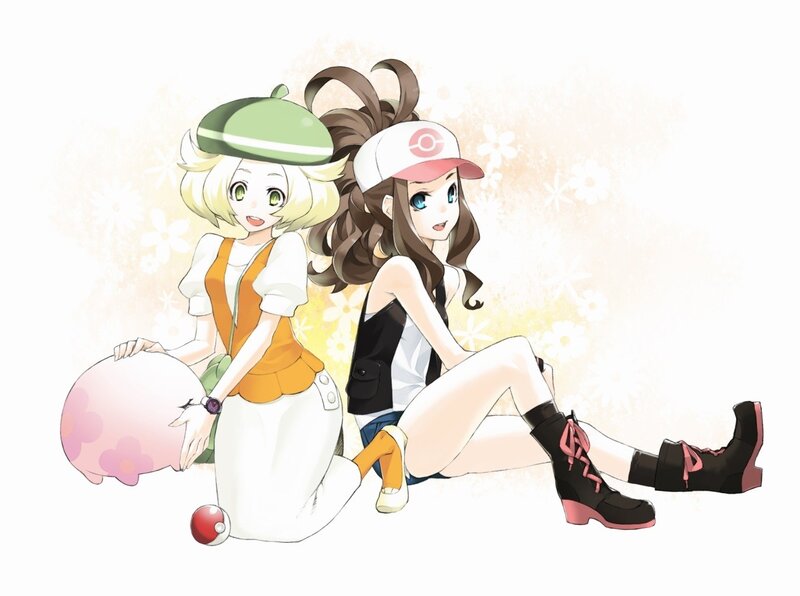 Two anime girls with Pokémon