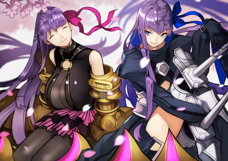 Two Anime Girls with Purple Hair — Calm