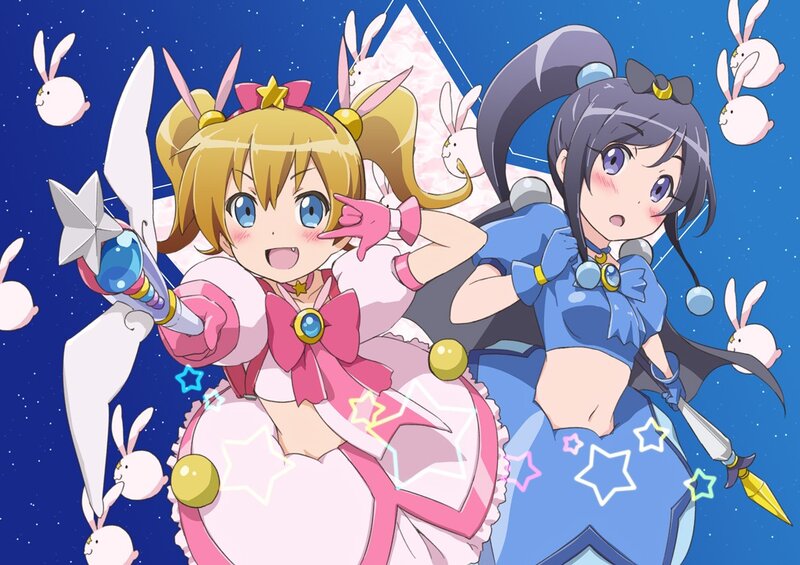 Two Anime Girls with Rabbits