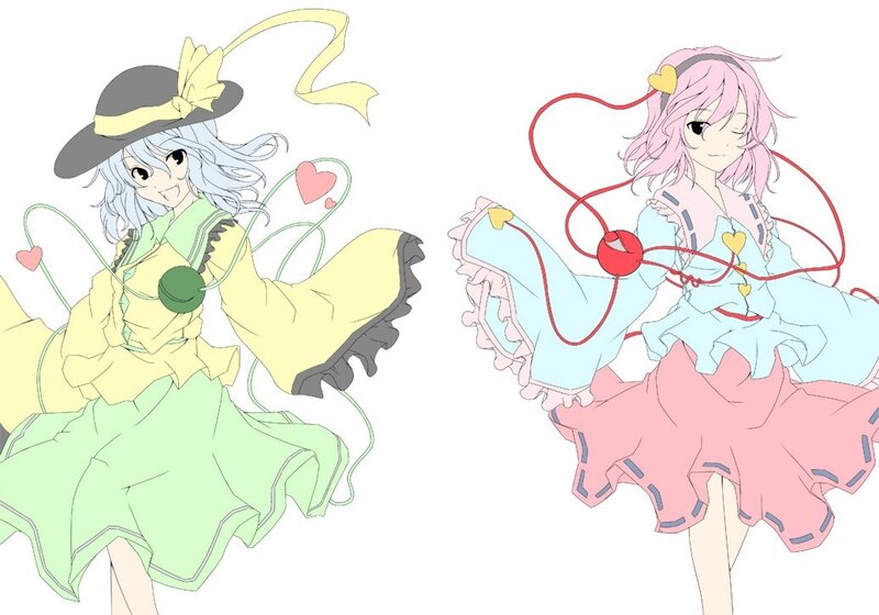 Two anime girls with ribbons