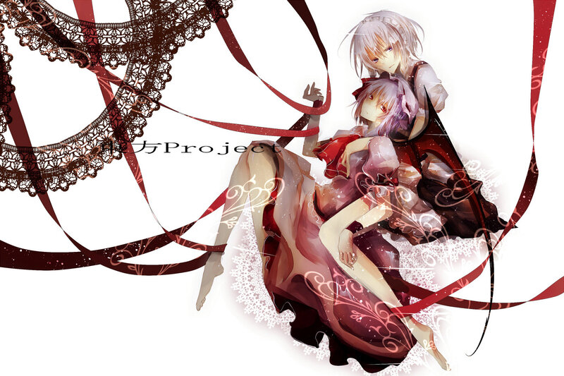 Two anime girls with ribbons