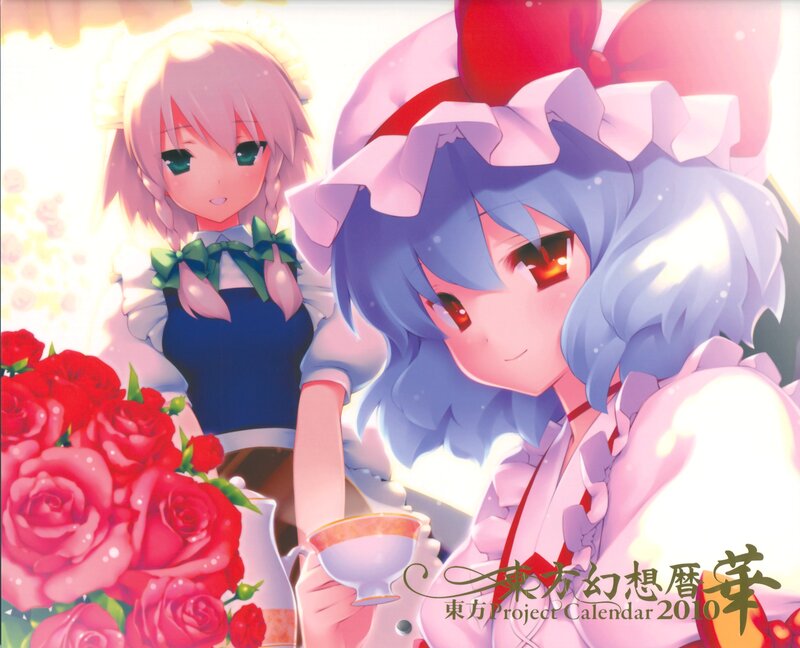 Two anime girls with roses
