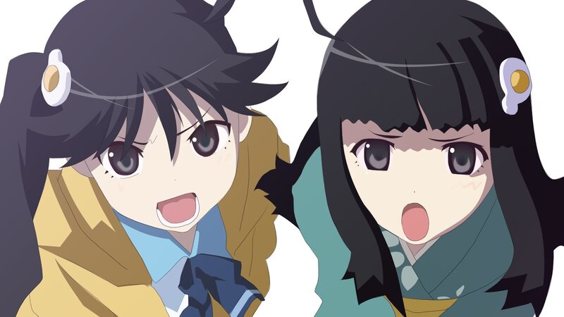 two anime girls with shocked expressions