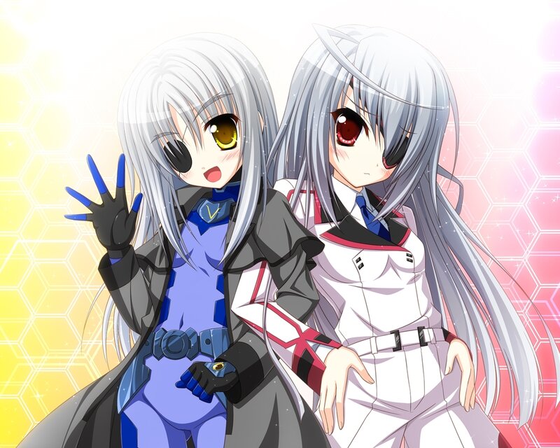 two anime girls with silver hair