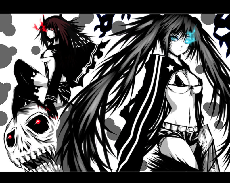Two Anime Girls with Skulls