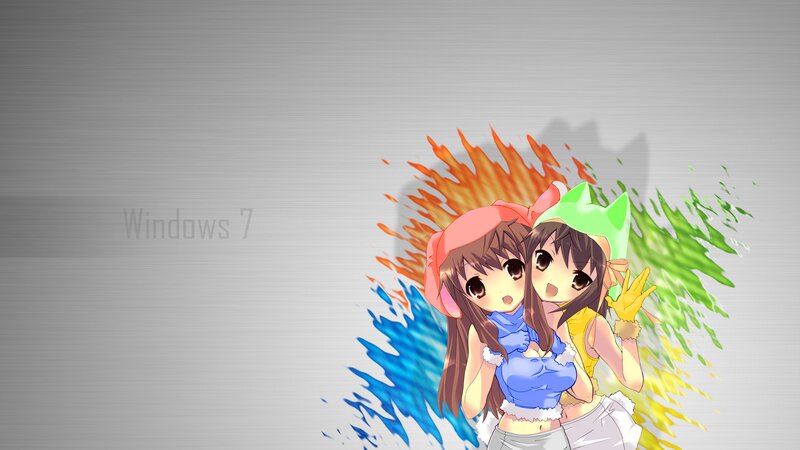 Two Anime Girls with Splashes