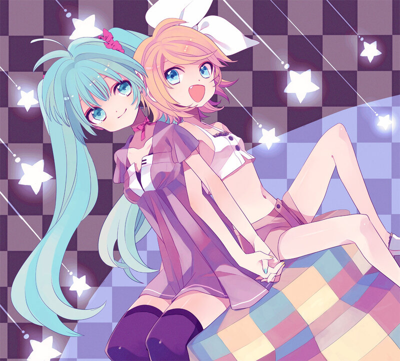 two anime girls with star lights