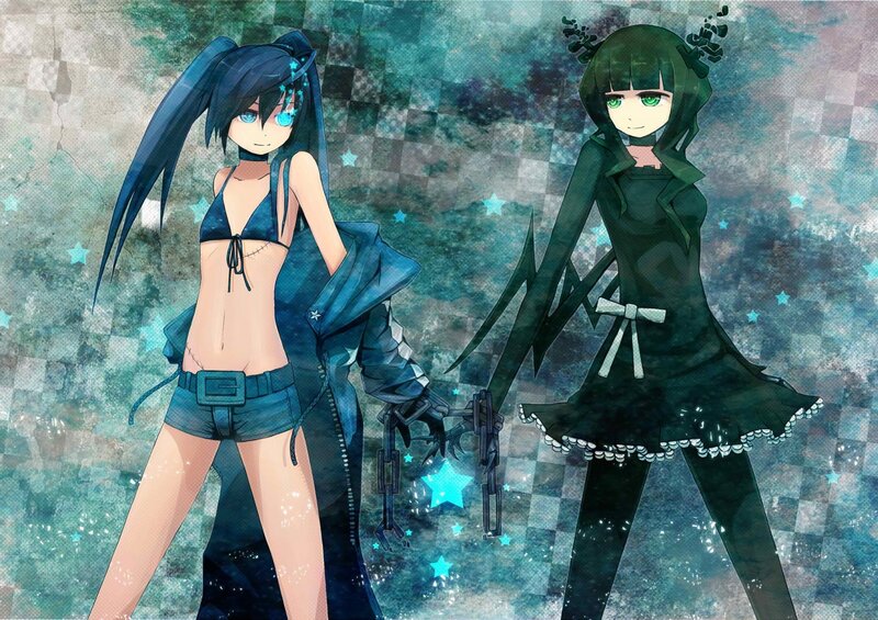Two anime girls with starry background