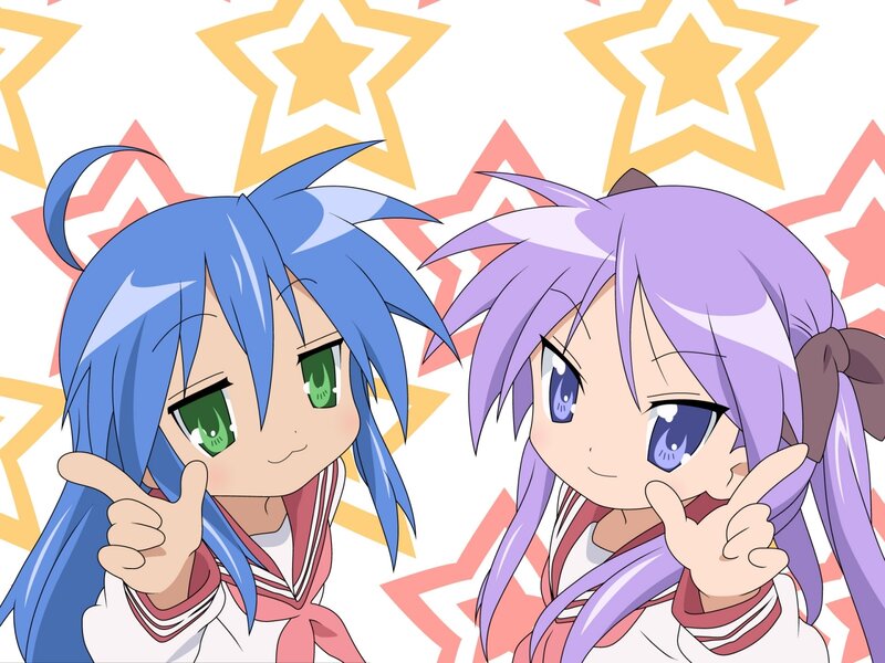 two anime girls with stars