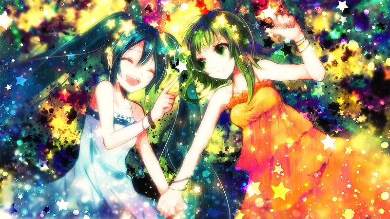 Two anime girls with stars