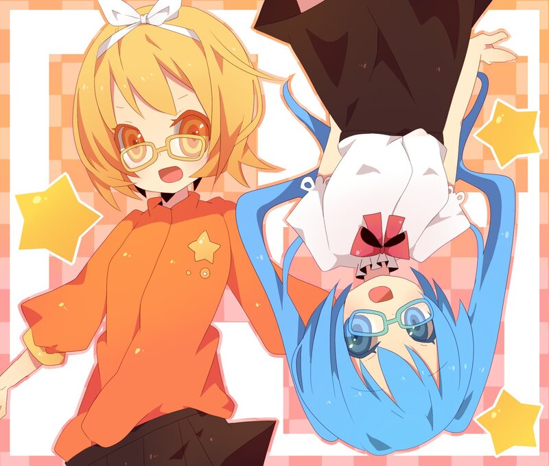 Two anime girls with stars