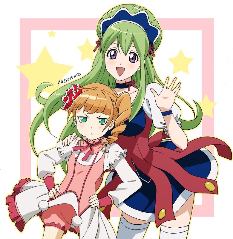 Two anime girls with stars