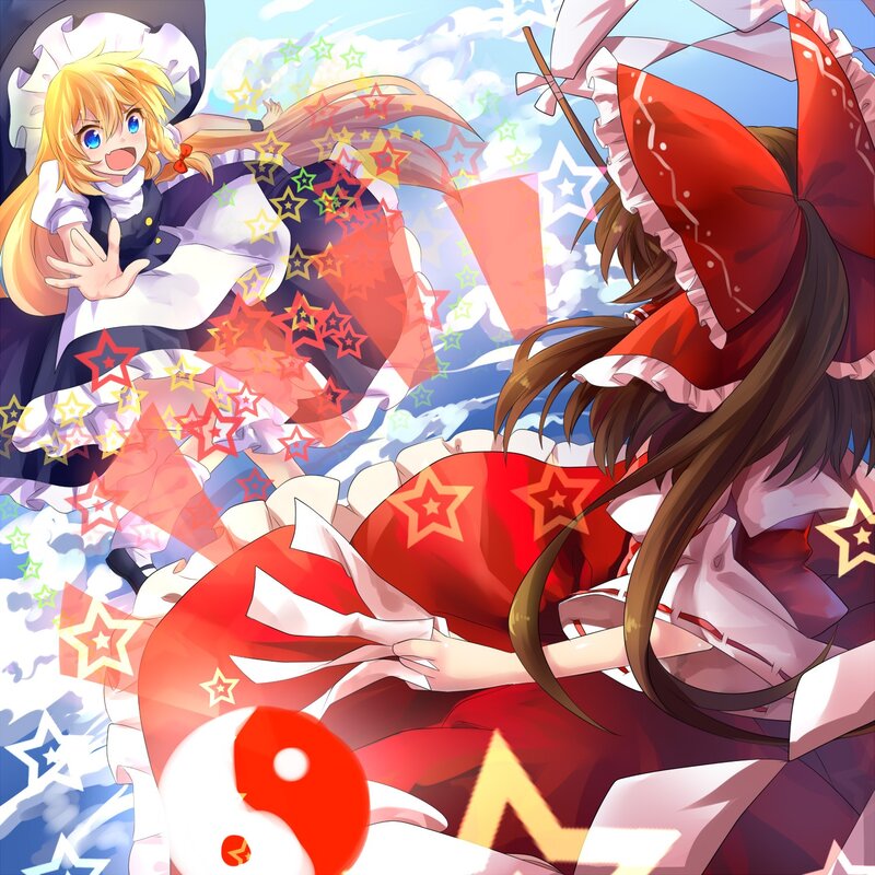 Two anime girls with stars